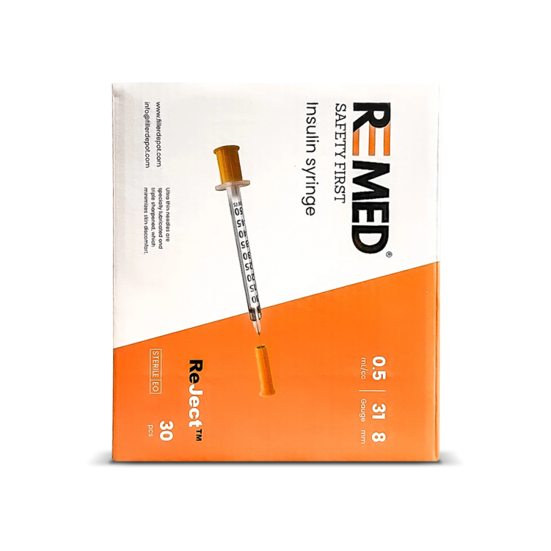 ReMed Insulin Syringe 0.5ml 31G 8mm (30 Pack)