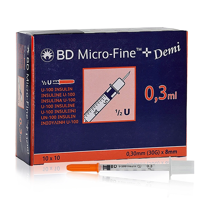BD Micro-Fine+ Penkanyle 0,3ml 30G (1 box x 100 pcs) BD Micro-Fine+ Penkanyle 0,3ml 30G (1 box x 100 pcs)
